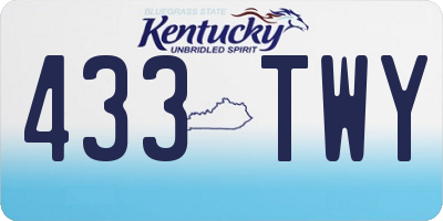 KY license plate 433TWY