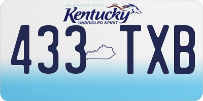 KY license plate 433TXB