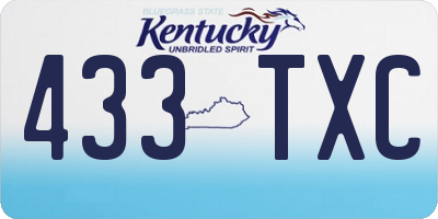 KY license plate 433TXC