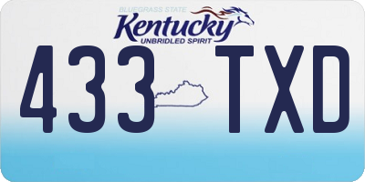KY license plate 433TXD