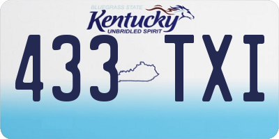 KY license plate 433TXI
