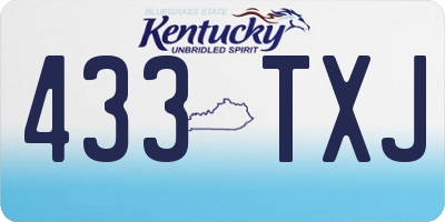 KY license plate 433TXJ