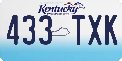 KY license plate 433TXK