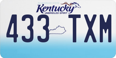 KY license plate 433TXM