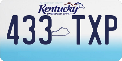 KY license plate 433TXP