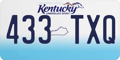 KY license plate 433TXQ