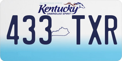KY license plate 433TXR