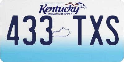KY license plate 433TXS