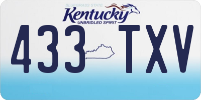 KY license plate 433TXV