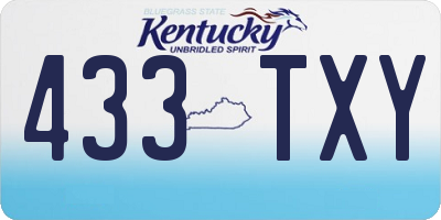 KY license plate 433TXY