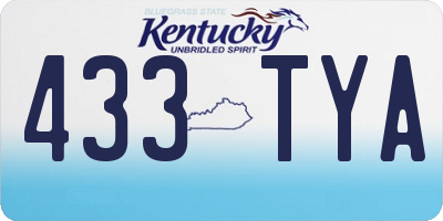 KY license plate 433TYA