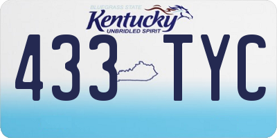 KY license plate 433TYC