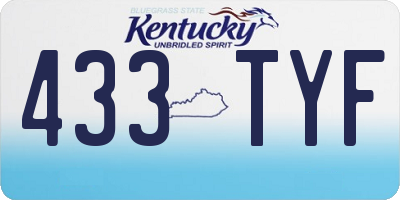 KY license plate 433TYF