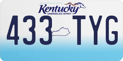 KY license plate 433TYG