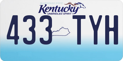 KY license plate 433TYH