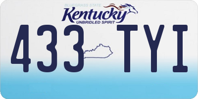 KY license plate 433TYI