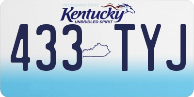 KY license plate 433TYJ