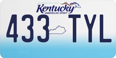 KY license plate 433TYL