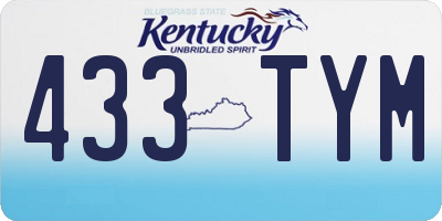 KY license plate 433TYM