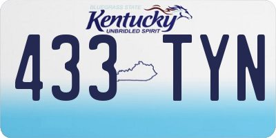 KY license plate 433TYN