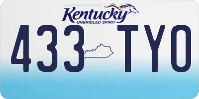 KY license plate 433TYO