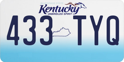 KY license plate 433TYQ