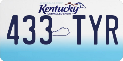 KY license plate 433TYR