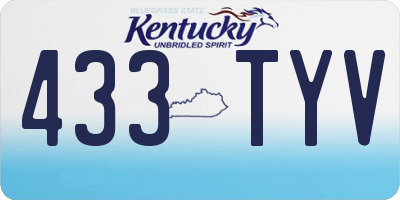 KY license plate 433TYV