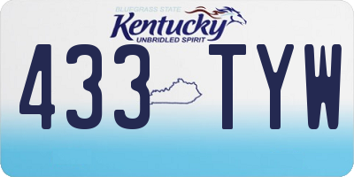 KY license plate 433TYW