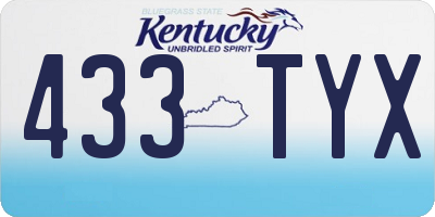 KY license plate 433TYX