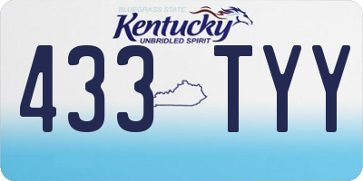 KY license plate 433TYY