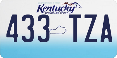 KY license plate 433TZA