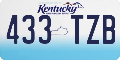 KY license plate 433TZB