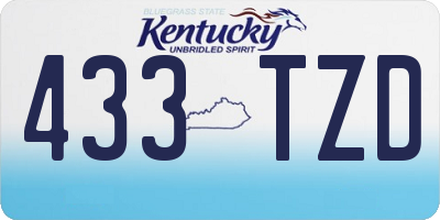 KY license plate 433TZD
