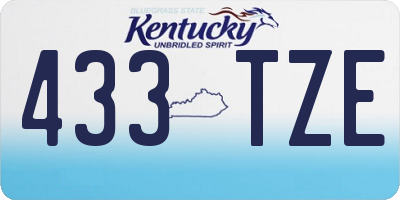 KY license plate 433TZE