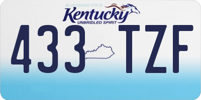 KY license plate 433TZF