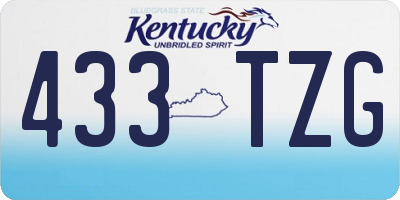 KY license plate 433TZG