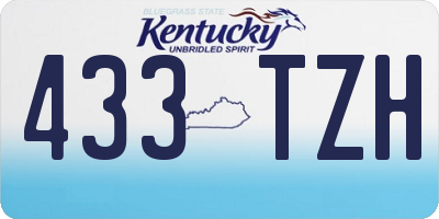 KY license plate 433TZH