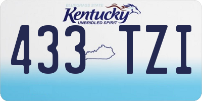 KY license plate 433TZI