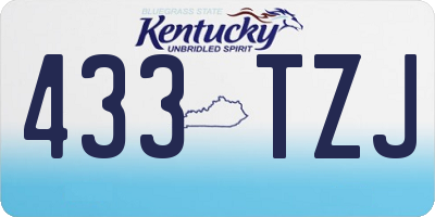 KY license plate 433TZJ