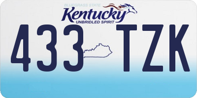 KY license plate 433TZK