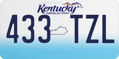 KY license plate 433TZL