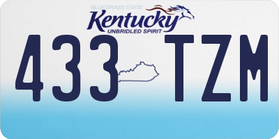 KY license plate 433TZM