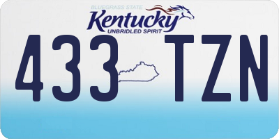 KY license plate 433TZN