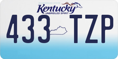 KY license plate 433TZP