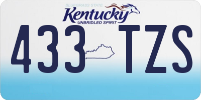 KY license plate 433TZS