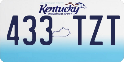 KY license plate 433TZT