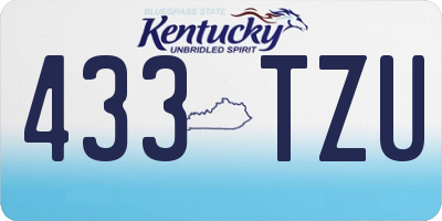KY license plate 433TZU