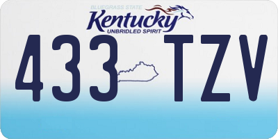 KY license plate 433TZV