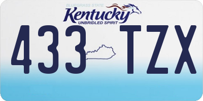 KY license plate 433TZX